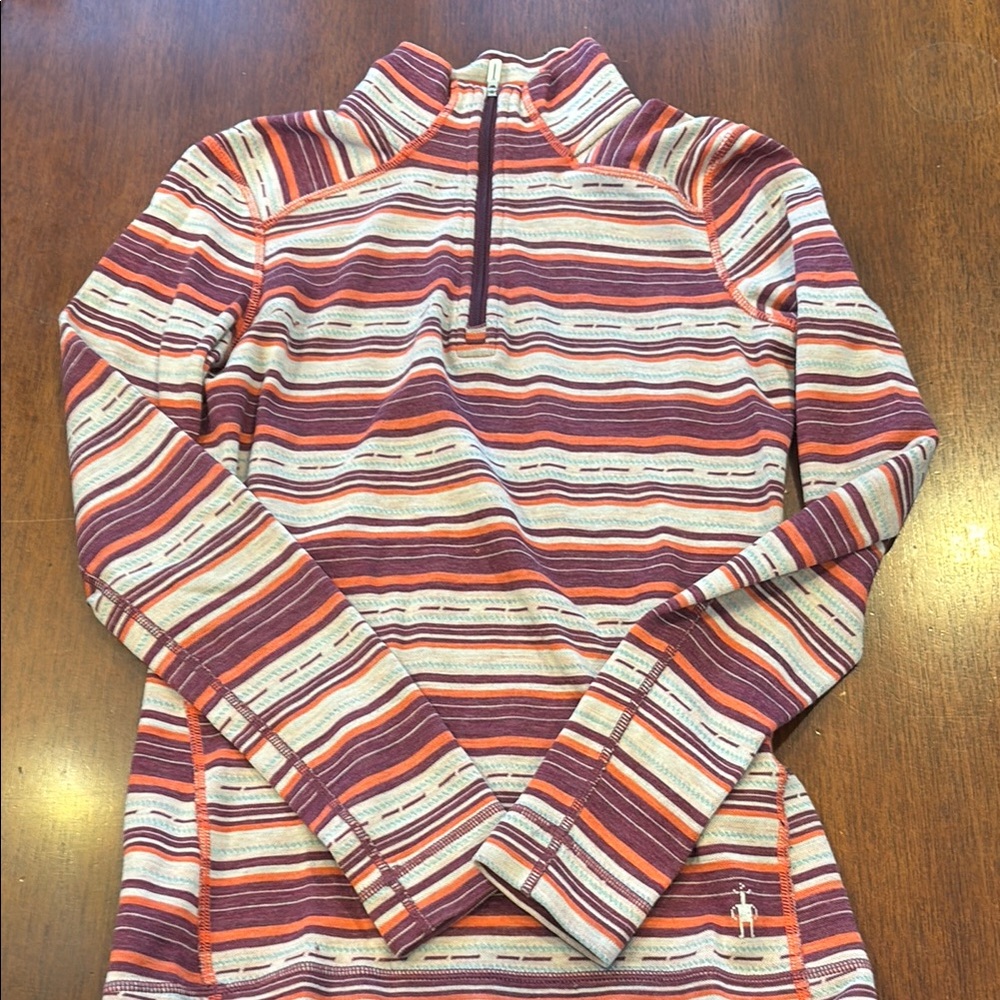 Smartwool Striped Quarter-Zip Pullover